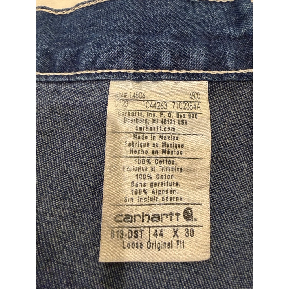 Carhartt B13-DST Loose Original Fit Carpenter Jeans Dark Stone Blue 44x30 Mens - Picture 8 of 11